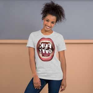 B10. Fuk Off_Unisex Premium T-Shirt | Bella + Canvas 3001 ReflecTeeshirt _ (lettered in reverse).