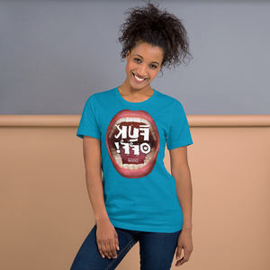 B10. Fuk Off_Unisex Premium T-Shirt | Bella + Canvas 3001 ReflecTeeshirt _ (lettered in reverse).