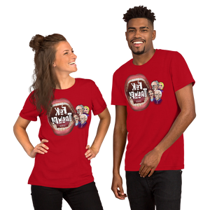 B2. Fuk Trump_Unisex Premium T-Shirt | Bella + Canvas 3001 ReflecTeeshirt (lettered in reverse).