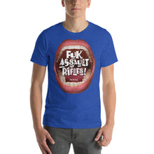 Load image into Gallery viewer, Wear this Tee Shirt with your take on mass murders: “Fuk Assault Rifles”