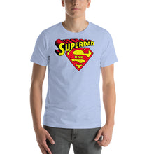 Load image into Gallery viewer, 3. DadTees_SUPERDAD with Two Logos in the Super hero style.